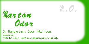 marton odor business card